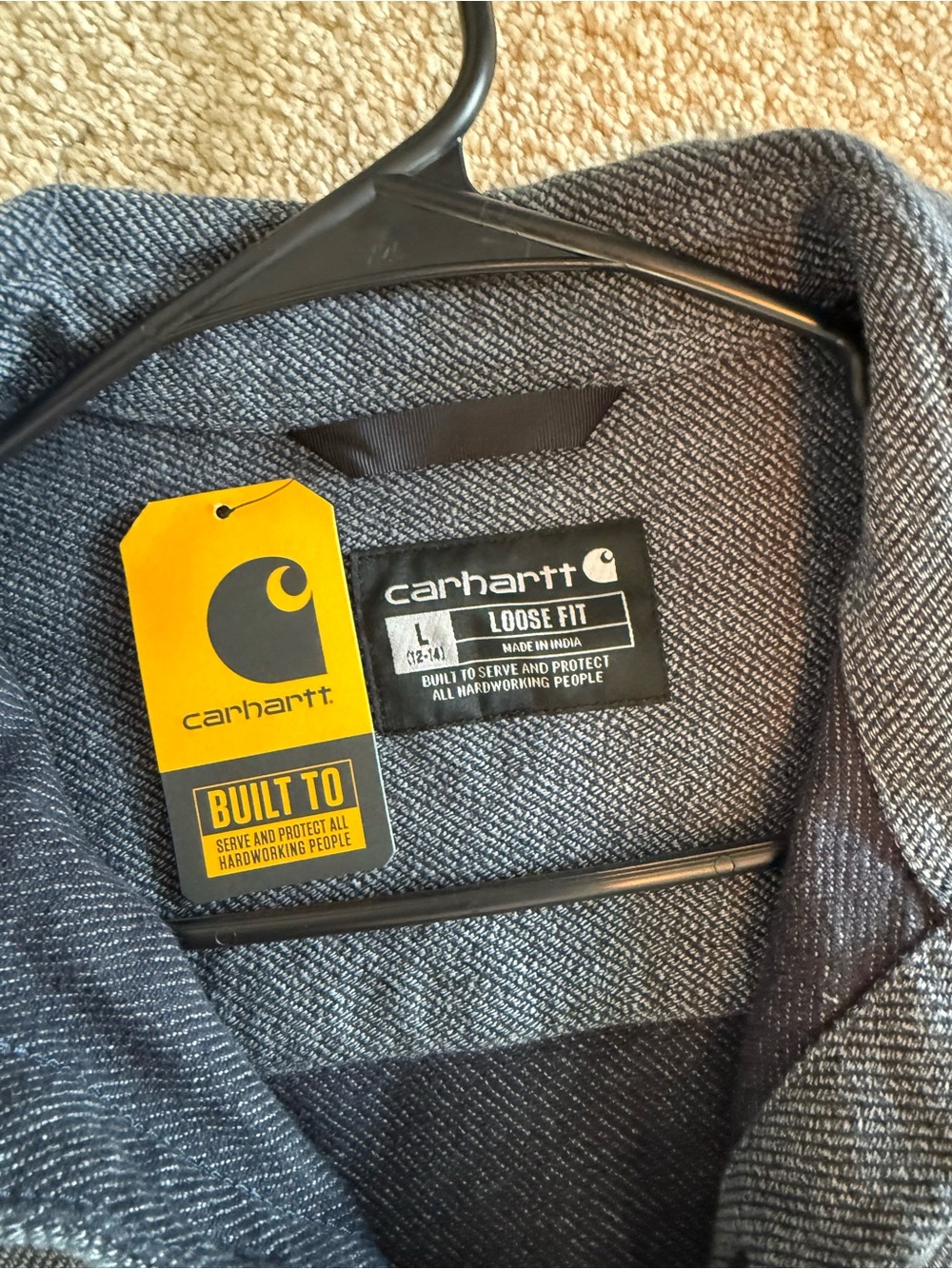 Carhartt Navy Heather Button-Up Shirt Jacket - Picture 2 of 4